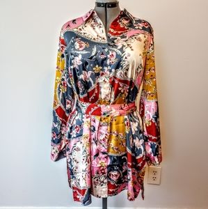 Susan Graver Satin Shirt Dress